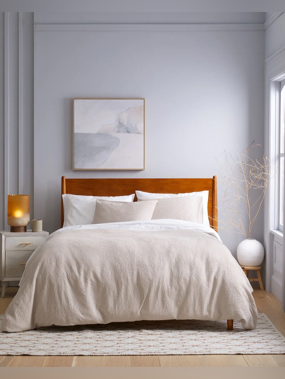 New Quince Organic Luxe Honeycomb Duvet Cover Set Full/Queen $114 Sand